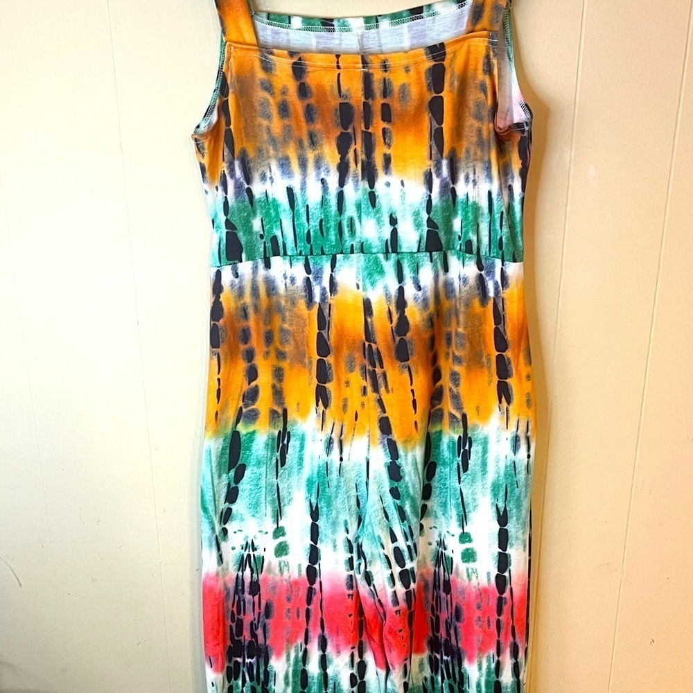 Women vibrant Colorful Jumpsuit. Size XL. Reminds you of the Jungle. - Picture 6 of 14